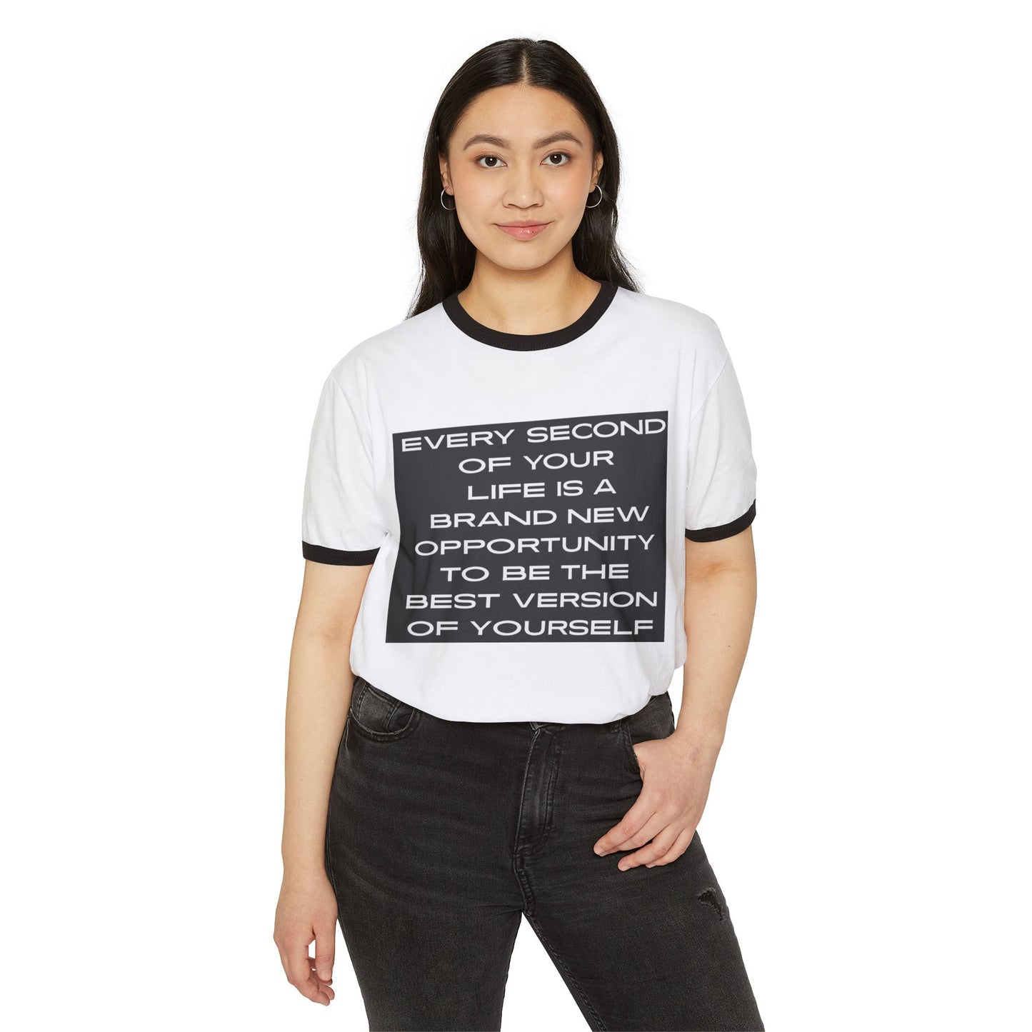 Ringer T-Shirt Inspirational Reminder - Be the Best Version of Yourself
