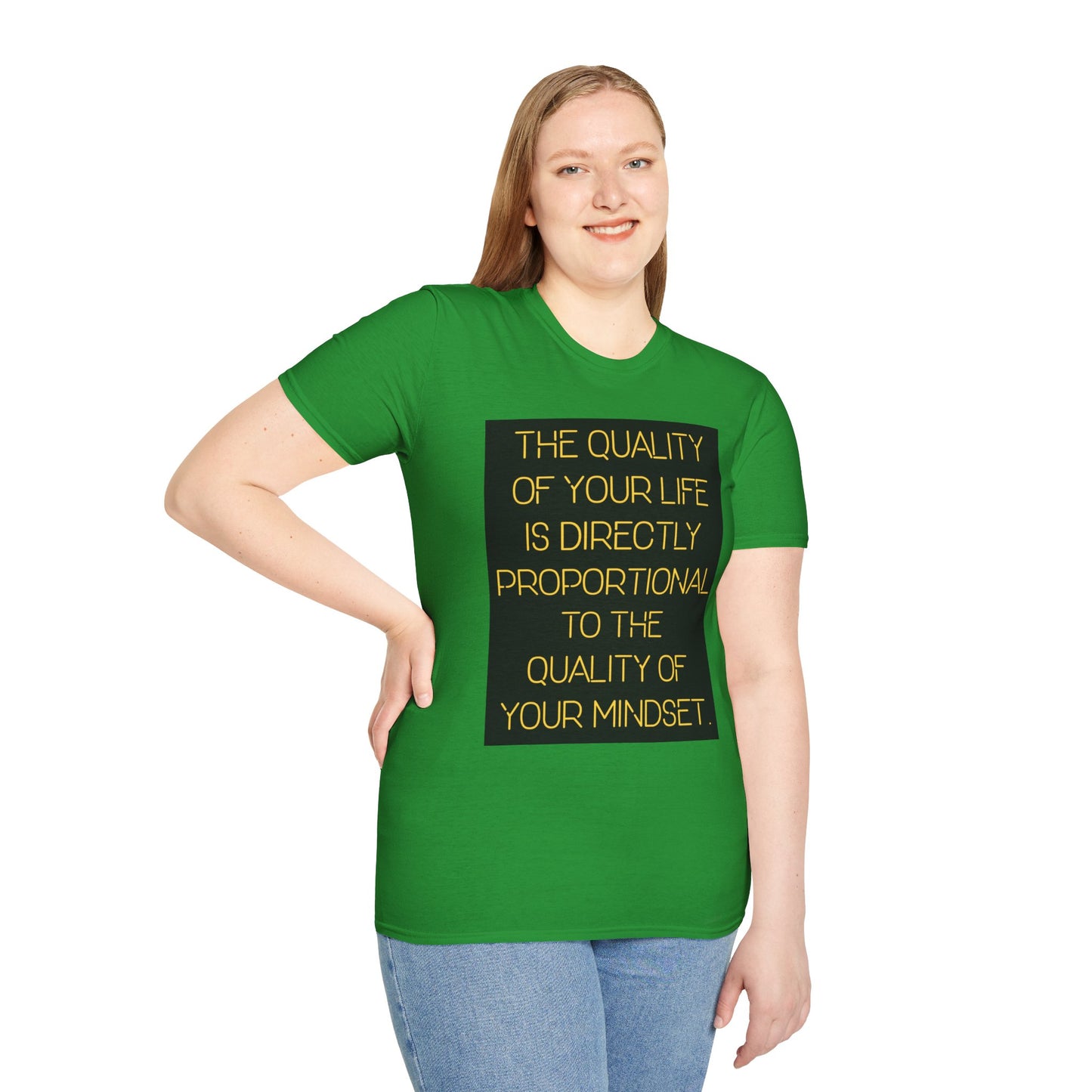 Inspirational Quote T-Shirt | Quality of Mindset Tee | Motivational Apparel, Gift for Friends, Casual Wear, Unisex Fashion, Positive Vibes