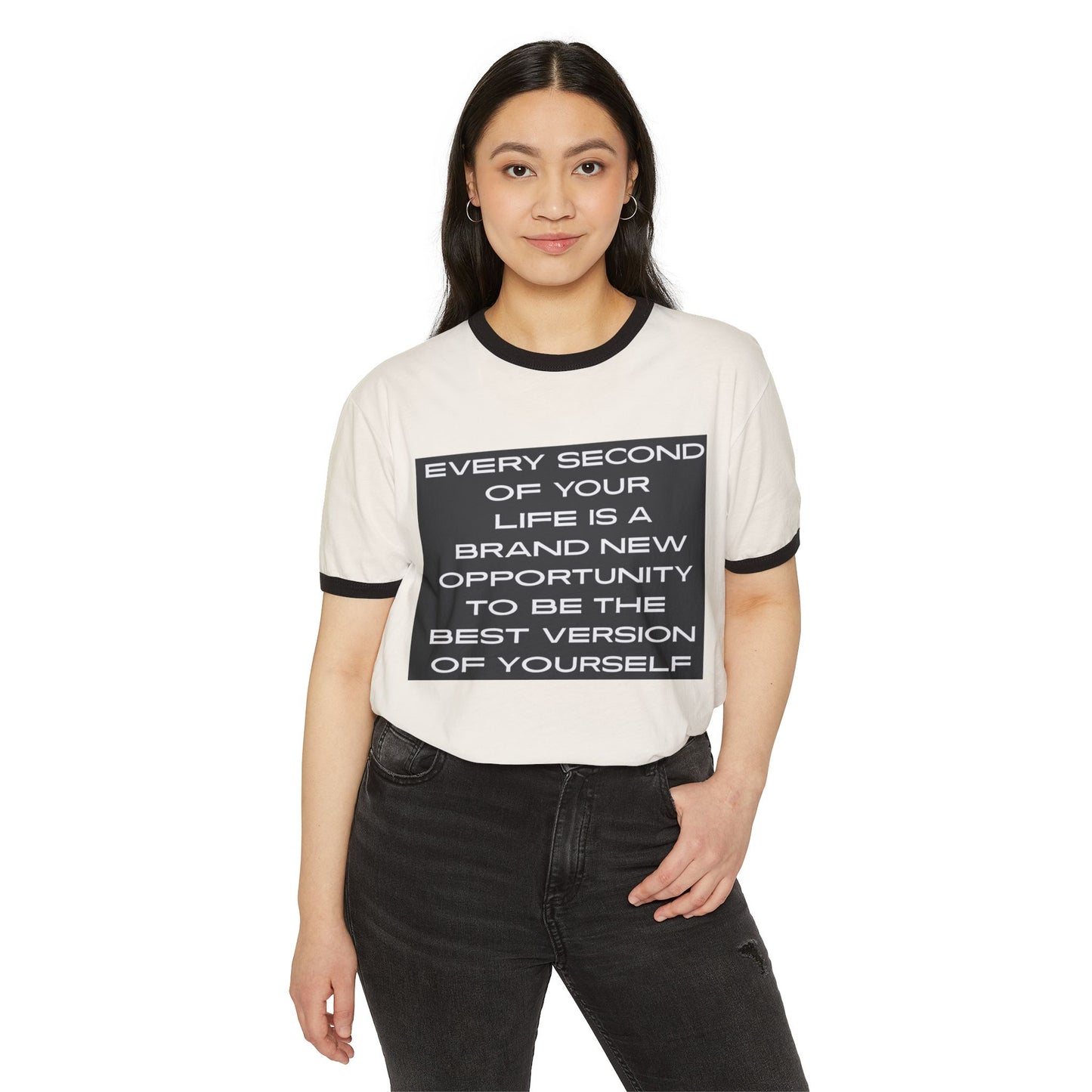 Ringer T-Shirt Inspirational Reminder - Be the Best Version of Yourself