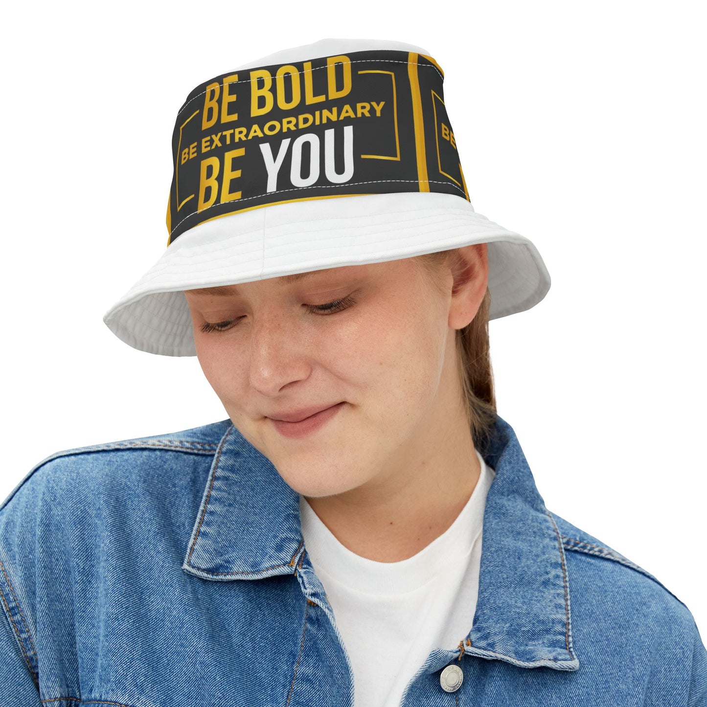 Be Bold Bucket Hat – Inspirational Summer Accessory for Adventurers, Gifts for Creatives, Office or Casual Wear, Beach Days, Festivals