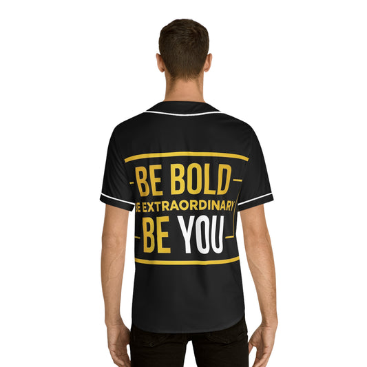 Men's Inspirational Baseball Jersey, Be Bold Be Extraordinary Shirt, Unisex Sports Apparel, Unique Gift for Sports Lovers, Motivation Tee