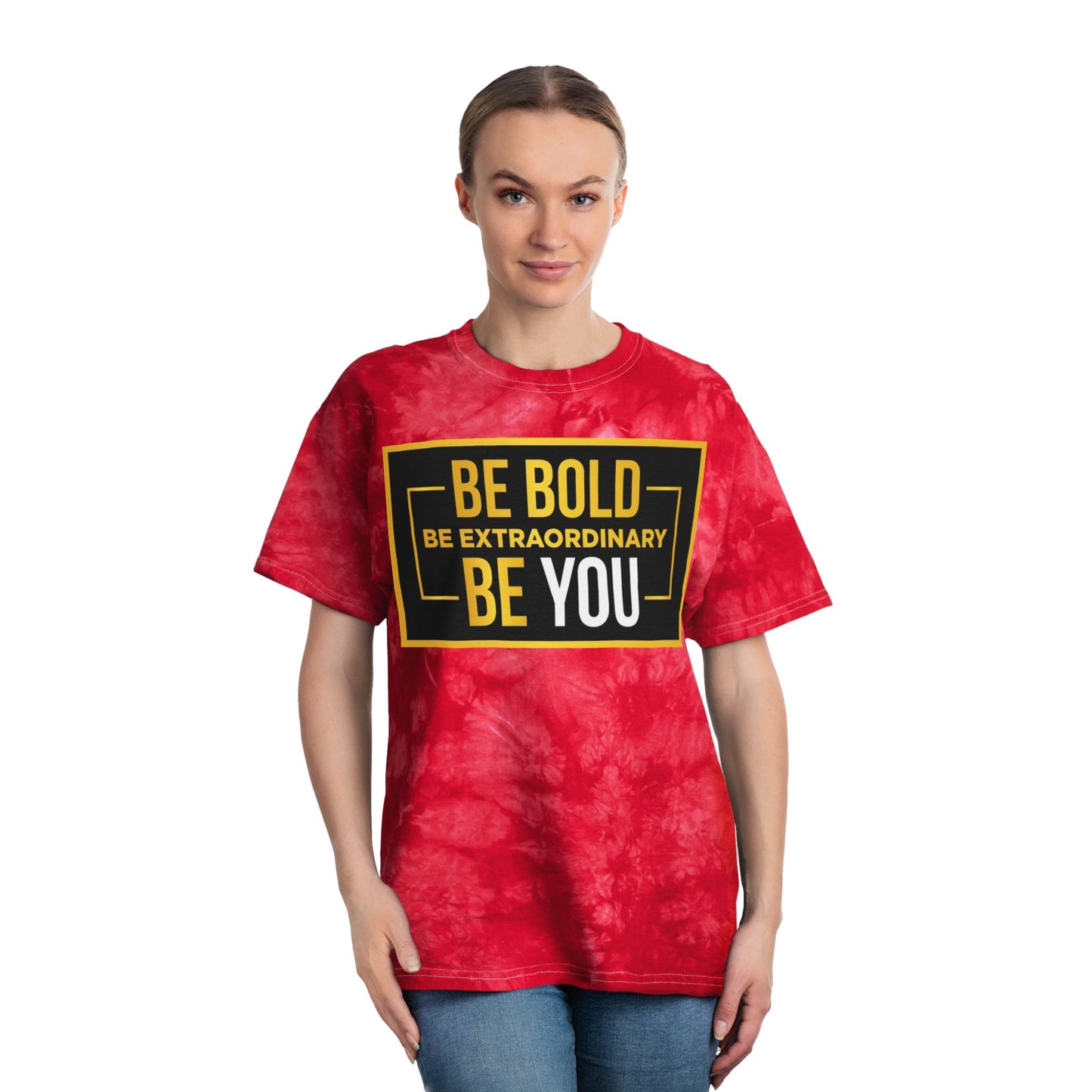 Bold Tie-Dye T-Shirt - Be Bold Be Extraordinary, Unique Graphic Tee, Casual Wear, Gift for Creatives, Summer Fashion, Vibrant Color Top