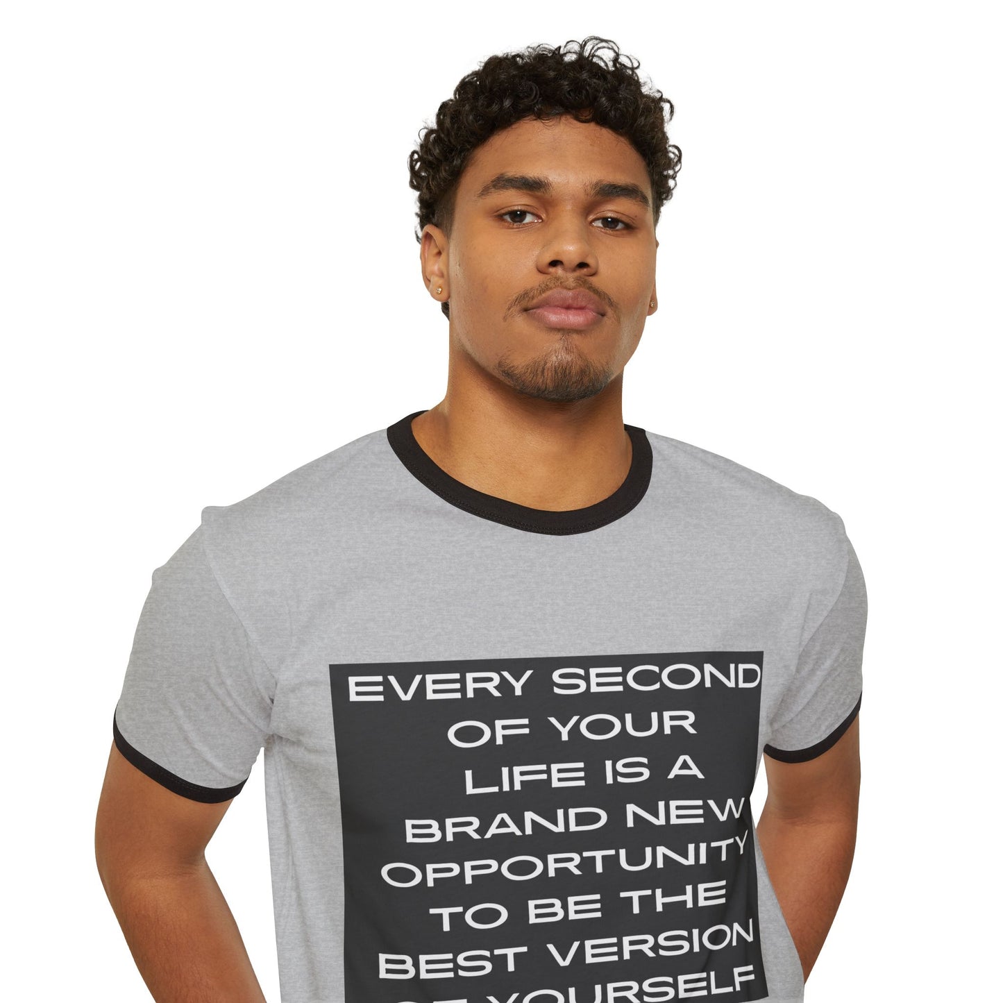 Ringer T-Shirt Inspirational Reminder - Be the Best Version of Yourself