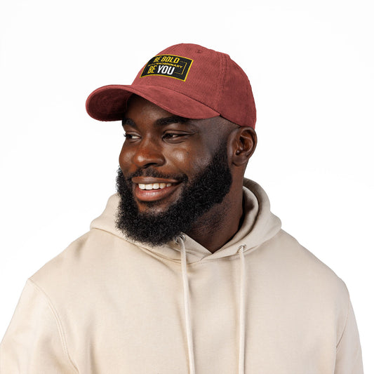 Vintage Corduroy Cap - Be Bold, Be You, Embroidered Baseball Hat, Gift for Her, Unisex Fashion, Trendy Outdoor Cap