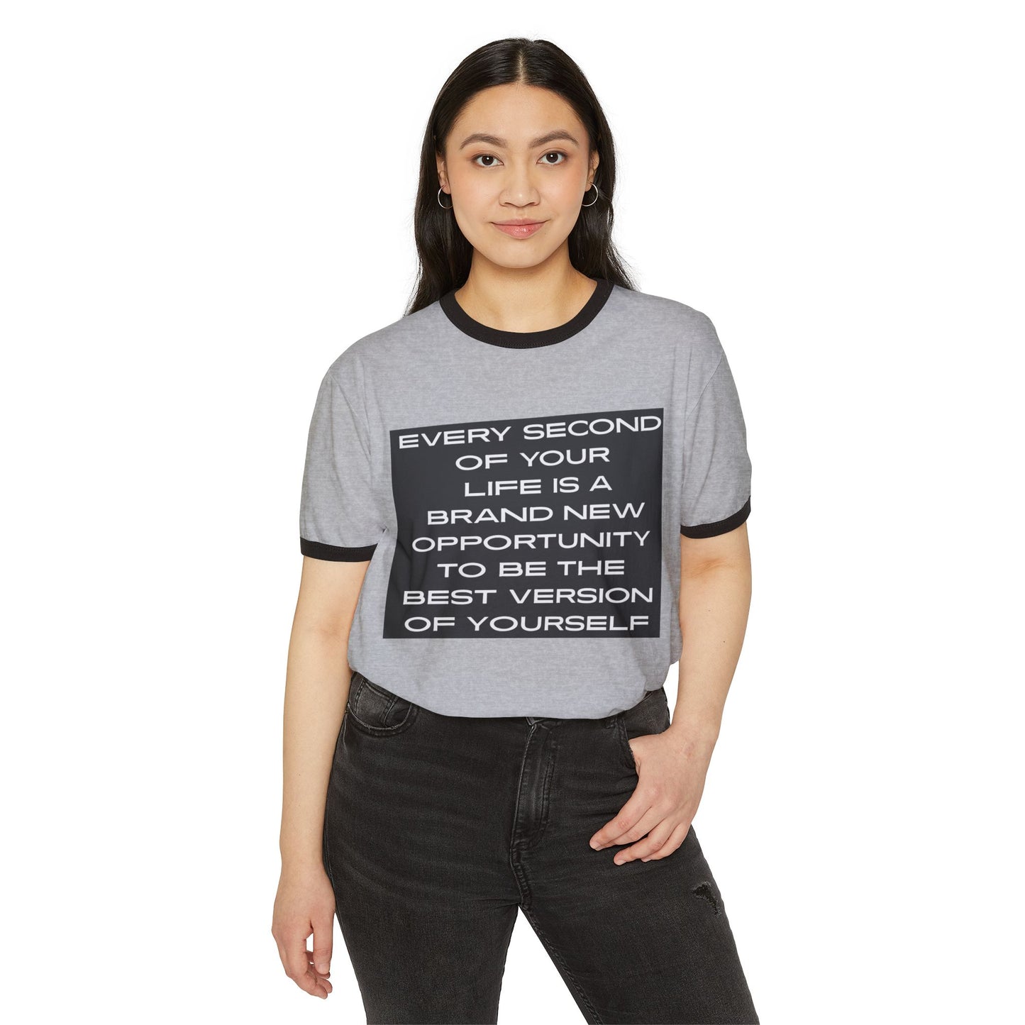 Ringer T-Shirt Inspirational Reminder - Be the Best Version of Yourself